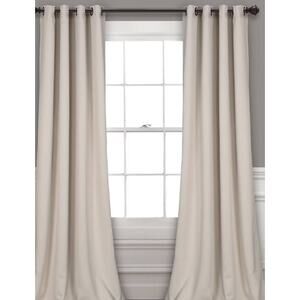 Lush Décor 52"x95" Grommet Top Insulated Blackout Curtain Panels Beige*